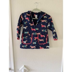 Carter's Kids M 5-6 Navy Dachshund Print Hooded Raincoat Jacket
